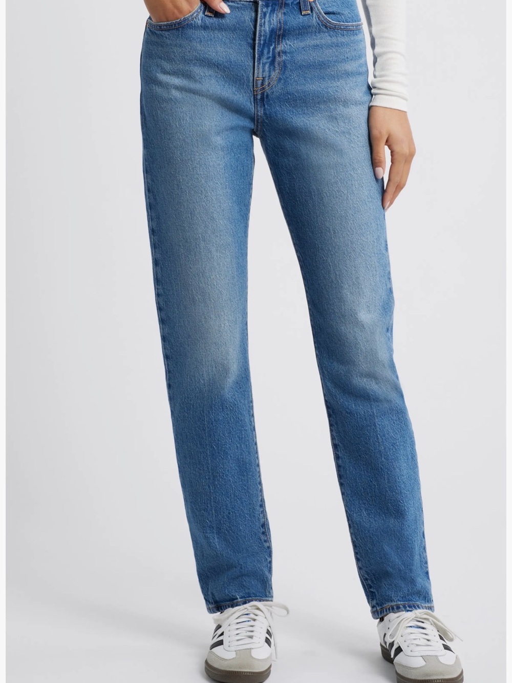 Levi's Women's Straight-Leg Jeans in Light/Medium Blue Wash